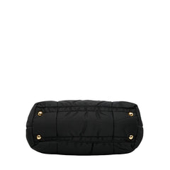 プラダ 三角ロゴプレート ハンドバッグ ショルダーバッグ 2WAY BN1596 ブラック ナイロン エナメル レディース PRADA 【中古】
