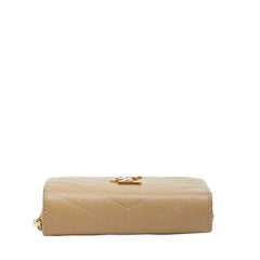 サンローラン YSL モノグラム 二つ折り財布 403723 ベージュ レザー レディース SAINT LAURENT 【中古】
