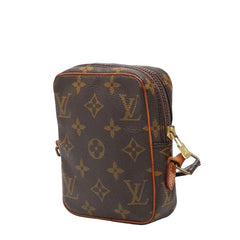 ルイ ヴィトン モノグラム ミニダヌーブ 斜め掛け ショルダーバッグ M45268 ブラウン PVC レザー レディース LOUIS VUITTON 中古