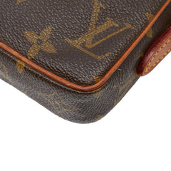 ルイ ヴィトン モノグラム ミニダヌーブ 斜め掛け ショルダーバッグ M45268 ブラウン PVC レザー レディース LOUIS VUITTON 中古