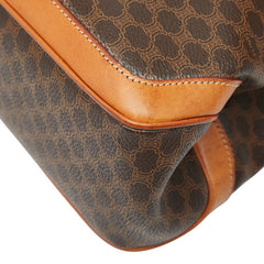 セリーヌ マカダム トップハンドル ハンドバッグ ブラウン PVC レザー レディース CELINE 【中古】