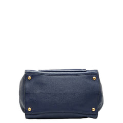 プラダ 三角ロゴプレート ハンドバッグ BN2795 ブルーエット カーフ レザー レディース PRADA 中古