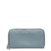 フェンディ セレリア ラウンドファスナー 長財布 8M0374 ブルー グレー レザー レディース FENDI 中古