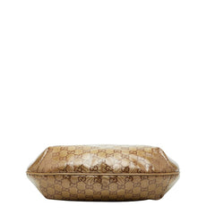 グッチ GGクリスタル シェリーライン 斜め掛け ショルダーバッグ 181092 ゴールド ブラウン グレー キャンバス レザー レディース GUCCI 【中古】