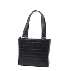 シャネル チョコバー ココマーク ハンドバッグ トートバッグ ブラック ラムスキン レディース CHANEL 【中古】