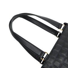 シャネル チョコバー ココマーク ハンドバッグ トートバッグ ブラック ラムスキン レディース CHANEL 【中古】