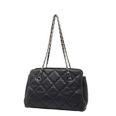 シャネル ハンプトンズ ウルトラステッチ チェーン トートバッグ ブラック ラムスキン レディース CHANEL 【中古】
