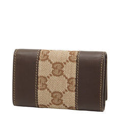 グッチ GGキャンバス 6連 キーケース 124550 ブラウン キャンバス レザー レディース GUCCI 【中古】