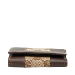 グッチ GGキャンバス 6連 キーケース 124550 ブラウン キャンバス レザー レディース GUCCI 【中古】