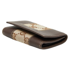 グッチ GGキャンバス 6連 キーケース 124550 ブラウン キャンバス レザー レディース GUCCI 【中古】