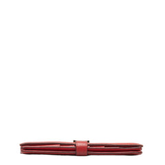 エルメス ベアンスフレ 二つ折り財布 長財布 ルージュ レッド レザー レディース HERMES 中古