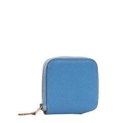 エルメス シルクイン コインケース 小銭入れ ブルー レザー レディース HERMES 中古