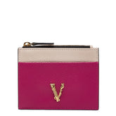 ヴェルサーチェ ヴィルトゥス カードケース コインケース ピンク レザー レディース VERSACE 中古