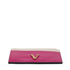 ヴェルサーチェ ヴィルトゥス カードケース コインケース ピンク レザー レディース VERSACE 中古