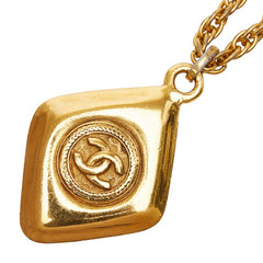 シャネル ココマーク ひし形 モチーフ ネックレス ゴールド メッキ レディース CHANEL 中古
