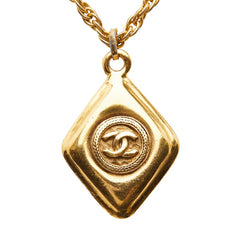 シャネル ココマーク ひし形 モチーフ ネックレス ゴールド メッキ レディース CHANEL 中古