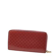 グッチ マイクログッチシマ ラブリー ラウンドファスナー 長財布 308005 ピンク エナメル レディース GUCCI 【中古】