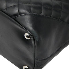 シャネル マトラッセ カンボン トートバッグ ブラック レザー パテントレザー レディース CHANEL 【中古】