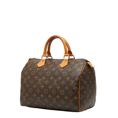 ルイ ヴィトン モノグラム スピーディ30 ハンドバッグ M41526 ブラウン PVC レザー レディース LOUIS VUITTON 【中古】