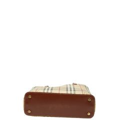 バーバリー ノバチェック シャドーホース ハンドバッグ ベージュ マルチカラー PVC レザー レディース BURBERRY 【中古】