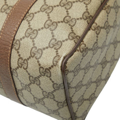 グッチ GGスプリーム シェリーライン ボストンバッグ ハンドバッグ 002 615 6838 ベージュ ブラウン PVC レザー レディース GUCCI 【中古】