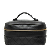 シャネル ビコローレ バニティバッグ ハンドバッグ ブラック ラムスキン レディース CHANEL 【中古】