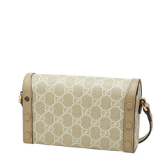 グッチ GGスプリーム ホースビット 1955 ミニ ショルダーバッグ 699296 ベージュ ホワイト PVC レザー レディース GUCCI 【中古】