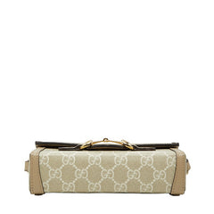 グッチ GGスプリーム ホースビット 1955 ミニ ショルダーバッグ 699296 ベージュ ホワイト PVC レザー レディース GUCCI 【中古】