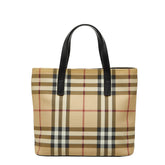 バーバリー ノバチェック ハンドバッグ ベージュ ブラック PVC レザー レディース BURBERRY 中古