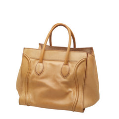 セリーヌ ラゲージ ファントム ミディアム ハンドバッグ ベージュ レザー レディース CELINE 【中古】