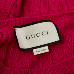 グッチ シェリーライン ケーブル セーター ニット サイズL パープル系 カシミヤ レーヨン 金属繊維 レディース GUCCI 【中古】