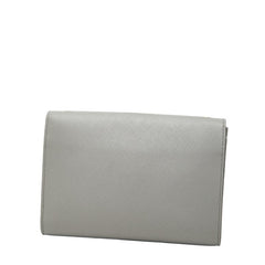 サルヴァトーレフェラガモ ヴァラリボン チェーン ショルダーバッグ AU22-B558 グレー レザー レディース Salvatore Ferragamo 【中古】