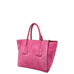 プラダ 三角ロゴプレート ハンドバッグ ショルダーバッグ 2WAY BN2625 ピンク スウェード レディース PRADA 【中古】