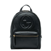 グッチ ソーホー インターロッキングG リュック バックパック 536192 ブラック レザー レディース GUCCI 中古