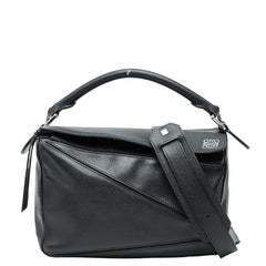 ロエベ パズル スモール ハンドバッグ ショルダーバッグ 2WAY ブラック レザー レディース LOEWE 【中古】