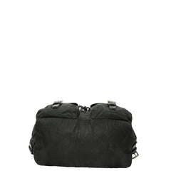 プラダ 三角ロゴプレート リュック バックパック B2811 ブラック ナイロン レザー レディース PRADA 【中古】