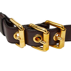 ミュウミュウ ベルト サイズ:90/36 ブラウン レザー レディース MIUMIU 中古