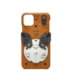 エム シー エム ラビット iPhone 11 pro MAX 対応 iPhoneケース スマホケース ブラウン ホワイト ブラック PVC レザー レディース MCM 【中古】