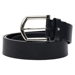 モンブラン ロゴ ベルト ブラック レザー メンズ MONTBLANC 【中古】