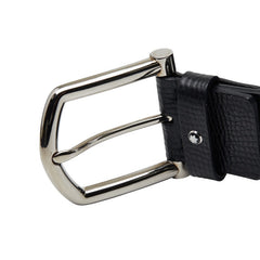 モンブラン ロゴ ベルト ブラック レザー メンズ MONTBLANC 【中古】