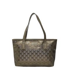 グッチ GGインプリメ ハンドバッグ トートバッグ 211138 ゴールド PVC レザー レディース GUCCI 中古