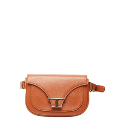 トッズ Tタイムレス ショルダーバッグ ブラウン レザー レディース TOD’S 中古