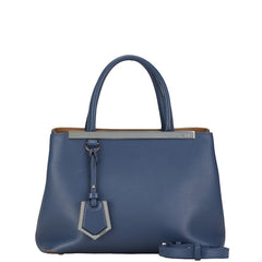 フェンディ プチトゥールジュール ハンドバッグ ショルダーバッグ 2WAY ブルー レザー レディース FENDI 中古