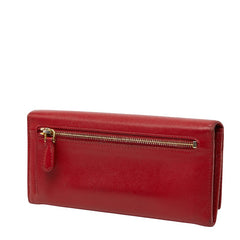 プラダ 三角ロゴプレート 長財布 1MH132 レッド サフィアーノレザー レディース PRADA 中古