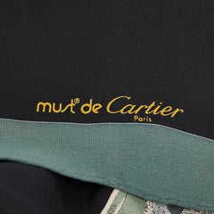 カルティエ マストドゥカルティエ スカーフ ブラック カーキグリーン マルチカラー シルク レディース CARTIER 【中古】