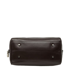 プラダ ロゴ ボストンバッグ ショルダーバッグ 2WAY B11075 ダークブラウン レザー レディース PRADA 【中古】