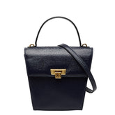 ディオール CDロゴ ショルダーバッグ ハンドバッグ 2WAY ネイビー ゴールド レザー レディース Dior 【中古】