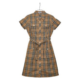 バーバリー ノバチェック 半袖 シャツワンピース ベージュ コットン キッズ BURBERRY 【中古】