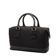 ジバンシー ロゴ ハンドバッグ ブラック キャンバス レザー レディース Givenchy 中古