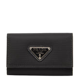 プラダ 三角ロゴプレート 6連 キーケース M222 ブラック ナイロン レディース PRADA 【中古】